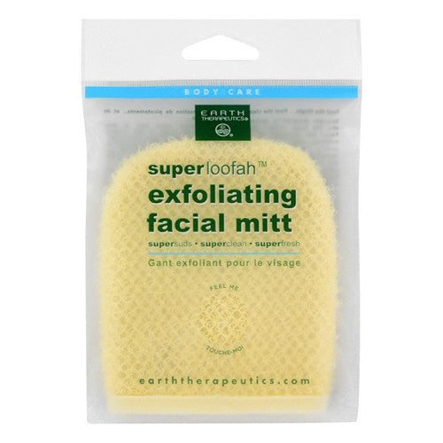 Earth Therapeutics Superloofah Exfoliating Facial Mitt, 1 Ea